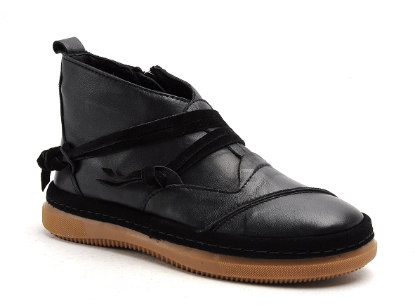 Coco abricot boots bottine plates femme pollat  mollat noir