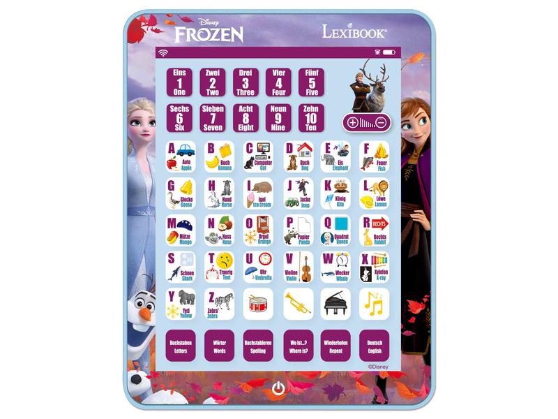 Lexibook Lerncomputer Disney Frozen DE/EN Bilinguales Lerntablet mit Alphabet und tollen Funktionen