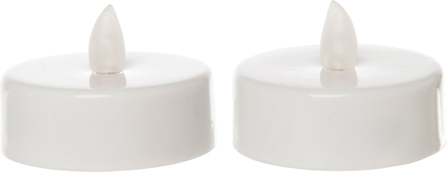 Anna's Collection LED waxinelicht met timer wit D 6 H 4,5 cm 2 stuks