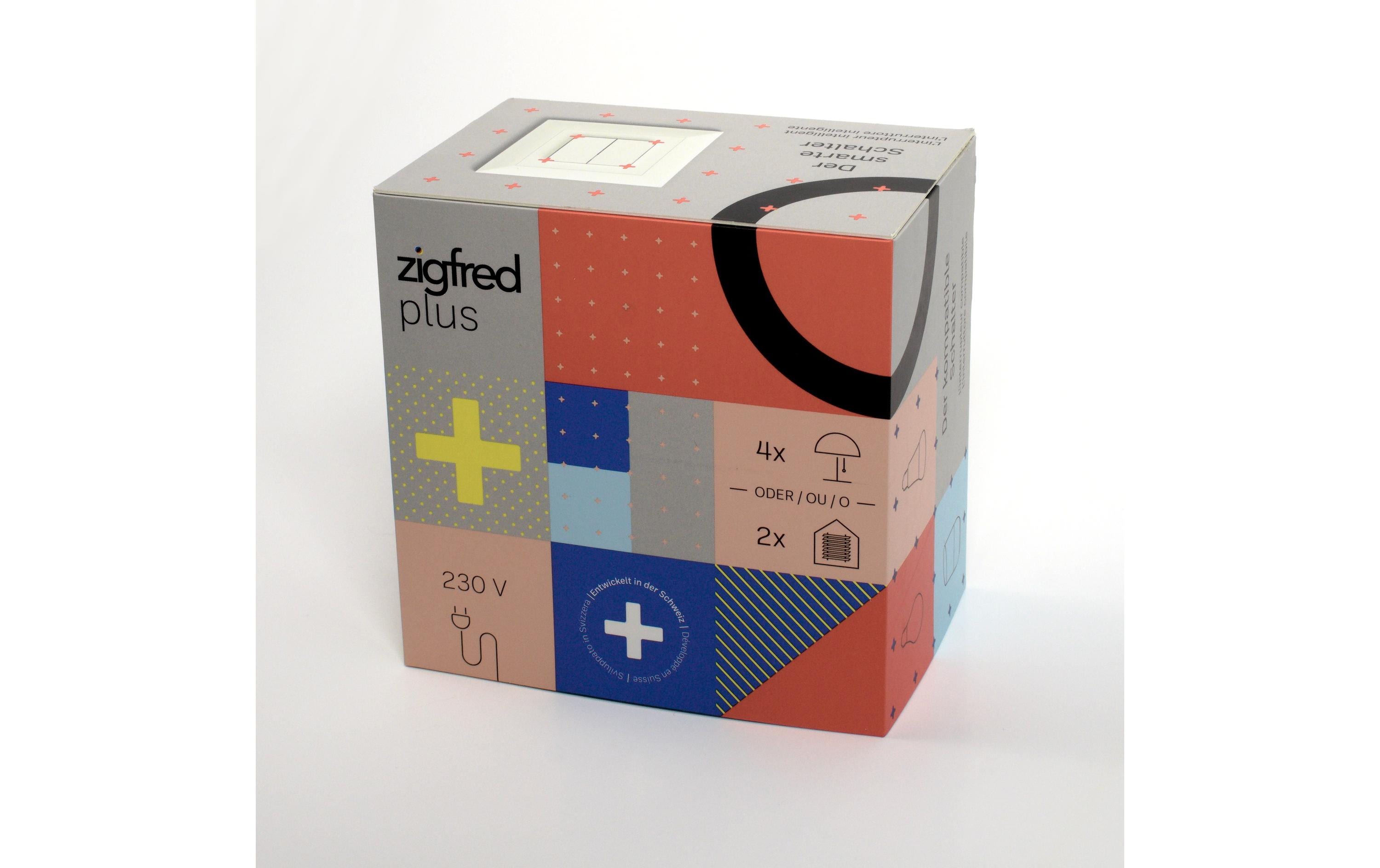 Smart Home zigfred plus Komplett-Set Weiss Unterputz<br>Smart Home Unterputz-Schalter mit Bluetooth und Zigbee Konnektivität