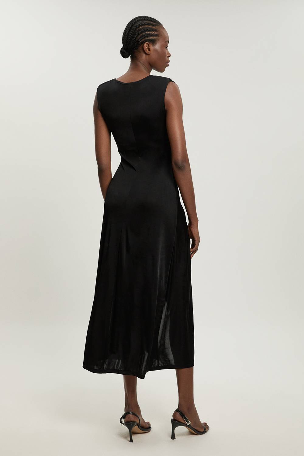 KarenMillen Robe En Crêpe De Viscose À Encolure Plongeante Et Fronces Sur Le Devant