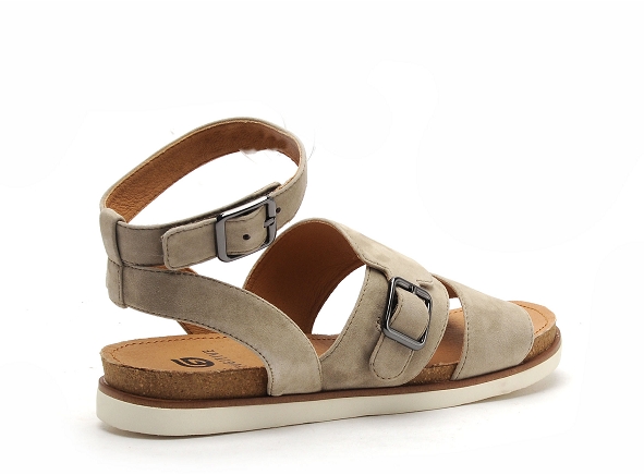 Fugitive nu pieds plats femme madras kaki
