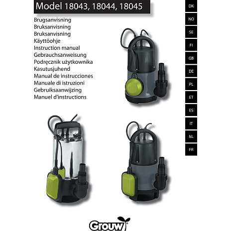 Grouw dykpumpe 5000l/t 250 W