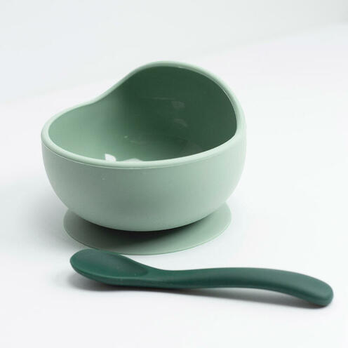 Coffret repas 2 pièces silicone - Vert sauge et vert sapin - TROIS KILOS SEPT