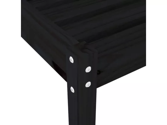 Chaises longues lot de 2 noir 199,5x60x74 cm bois massif de pin