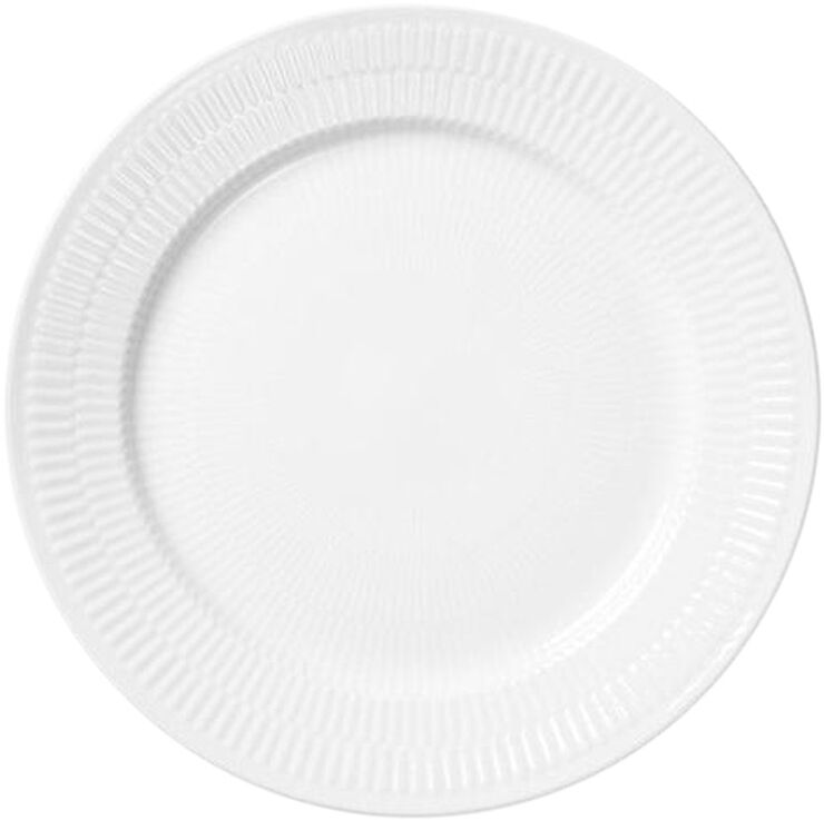 Royal Copenhagen Hvid Riflet 27 cm. tallerken Hvid