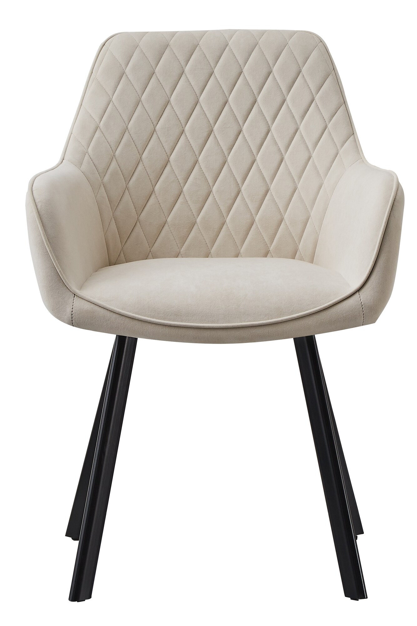 Armlehnstuhl 2er Set Beige Esszimmerstuhl Polsterstuhl Wohnzimmer Stühle