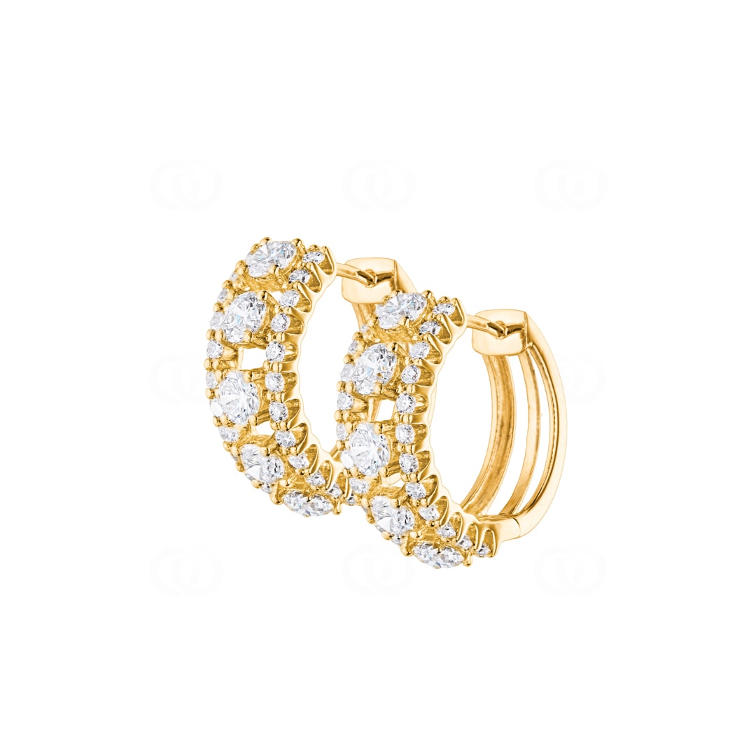 2.02 Karat Diamant-Kreolen 750/18 K Gelbgold Ø 16mm