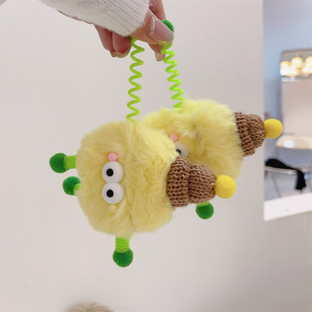 AirPods Pro Gummi Case Plüsch Schutzhülle - Feder Monster (Gelb)