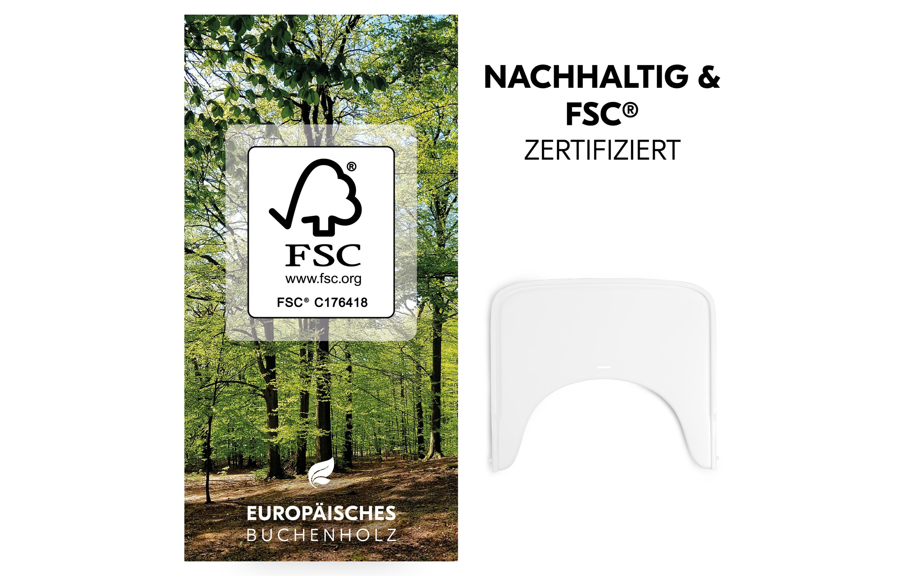 Essbrett Alpha Wooden WeissPraktischer und nachhaltiger Tisch für den Alpha+