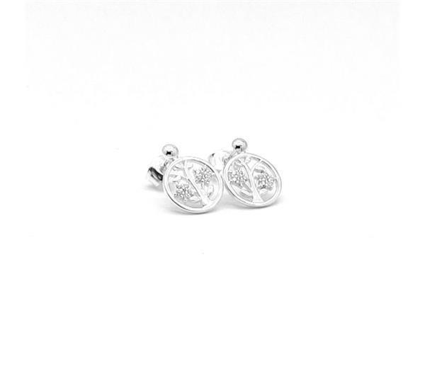 Unique And Co Sterling Silver Stud Earrings with CZ