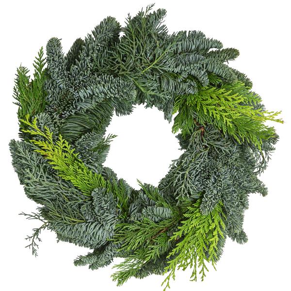 Adventskranz aus Koniferen-Mix, einseitig