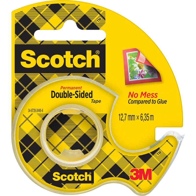 Scotch doppelseitiges Klebeband mit Klebeabroller, 12 mm x 6.3 m