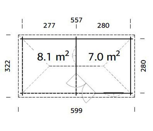 Palmako Pavillon Melanie, ca. B599/H307/T322