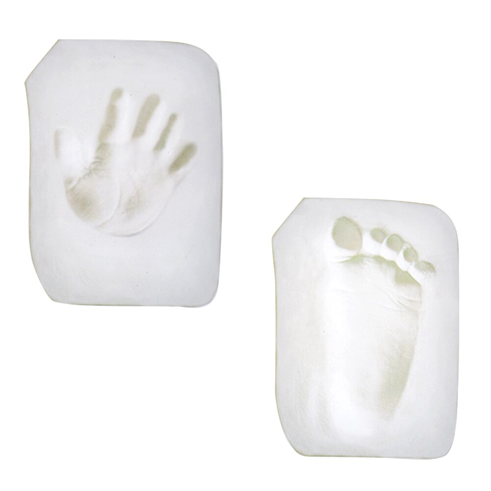 Cangaroo Baby Hand- und Fußabdruckset, Fotorahmen aus Holz, für 2 Abdrücke beige