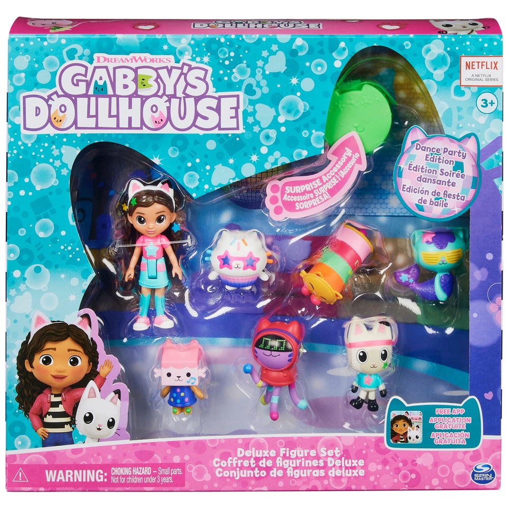 Gabbys Puppenhaus-Tanzparty-Figurenset mit einer Gabby-Puppenfigur