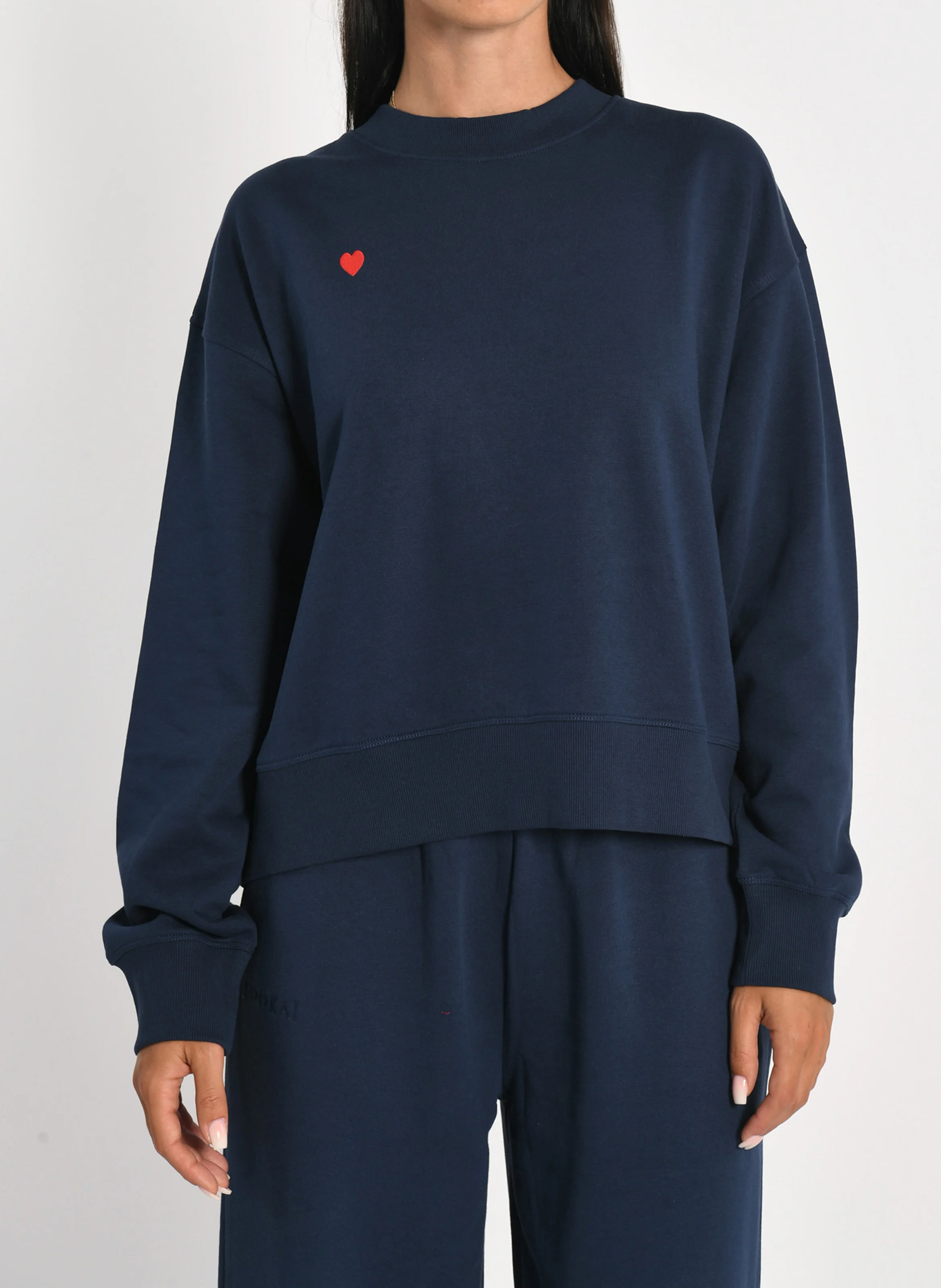 SUZY - Sweat ample en coton mélangé | Bleu