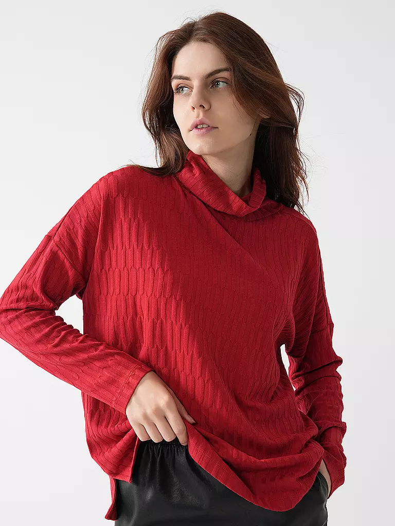BRAX Rollkragenshirt rot