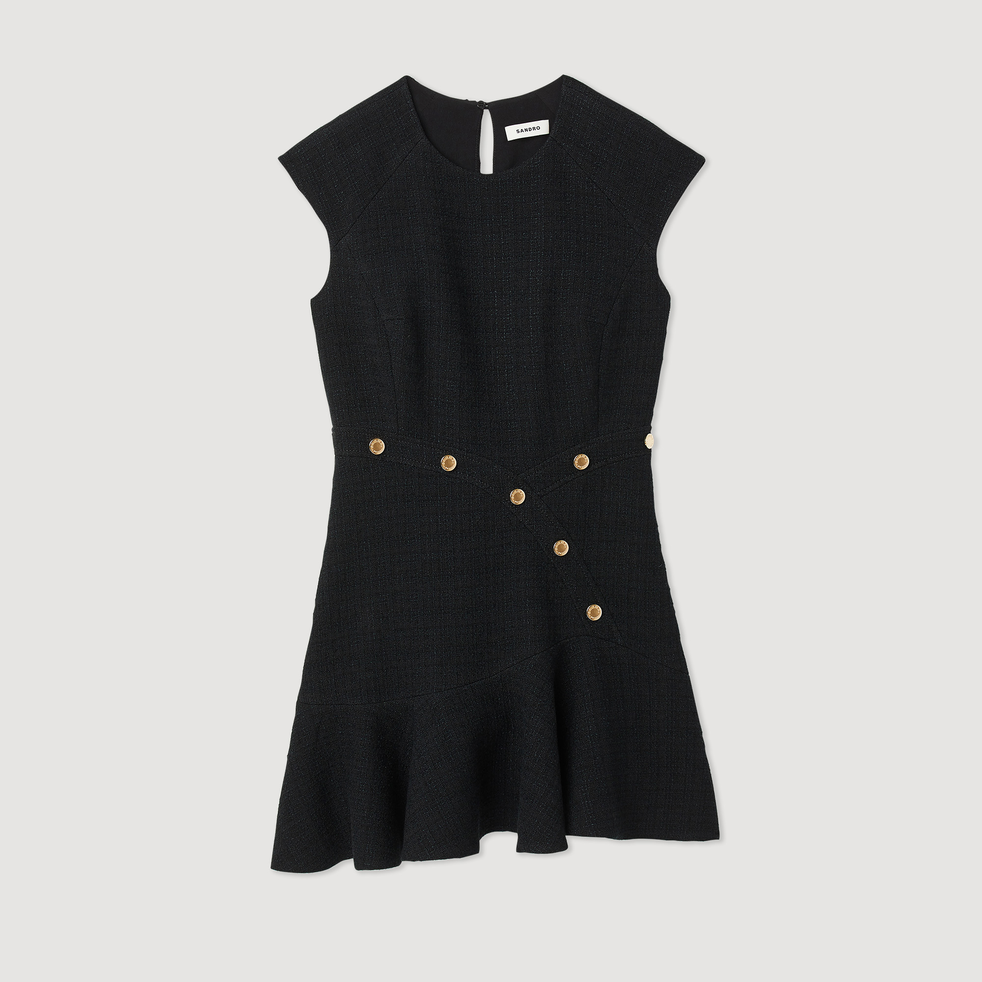 Robe en tweed asymetrique