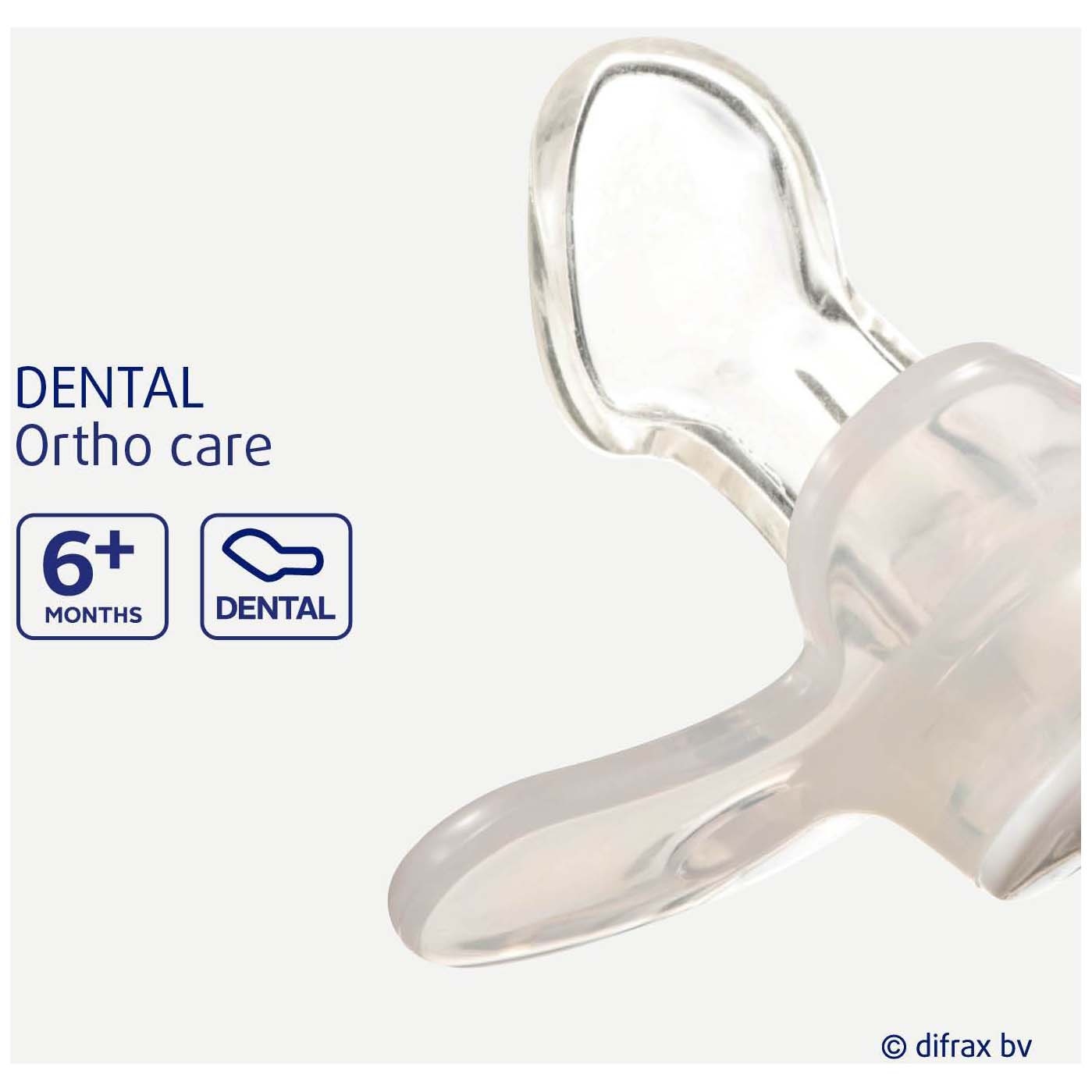 Difrax fopspeen Dental Pure 6+ maanden roze - Prénatal