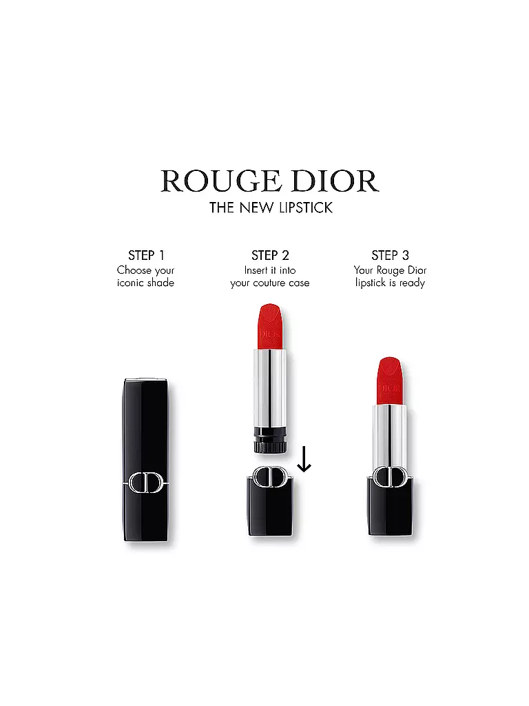 DIOR Lippenstift - Rouge Dior Lipstick Refill (999 Velvet Finish) rot