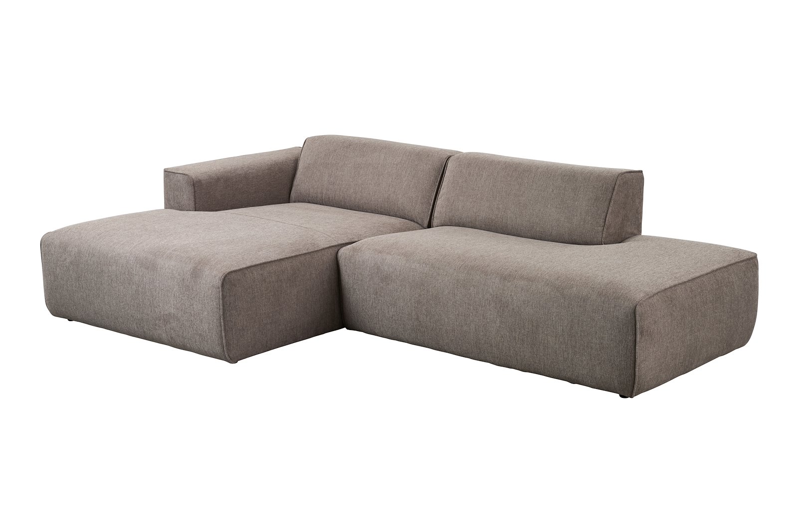 Enjoy sofa Sjeselong venstre, 1,5-seter og åpen ende høyre. Tekstil Brego 34 stone