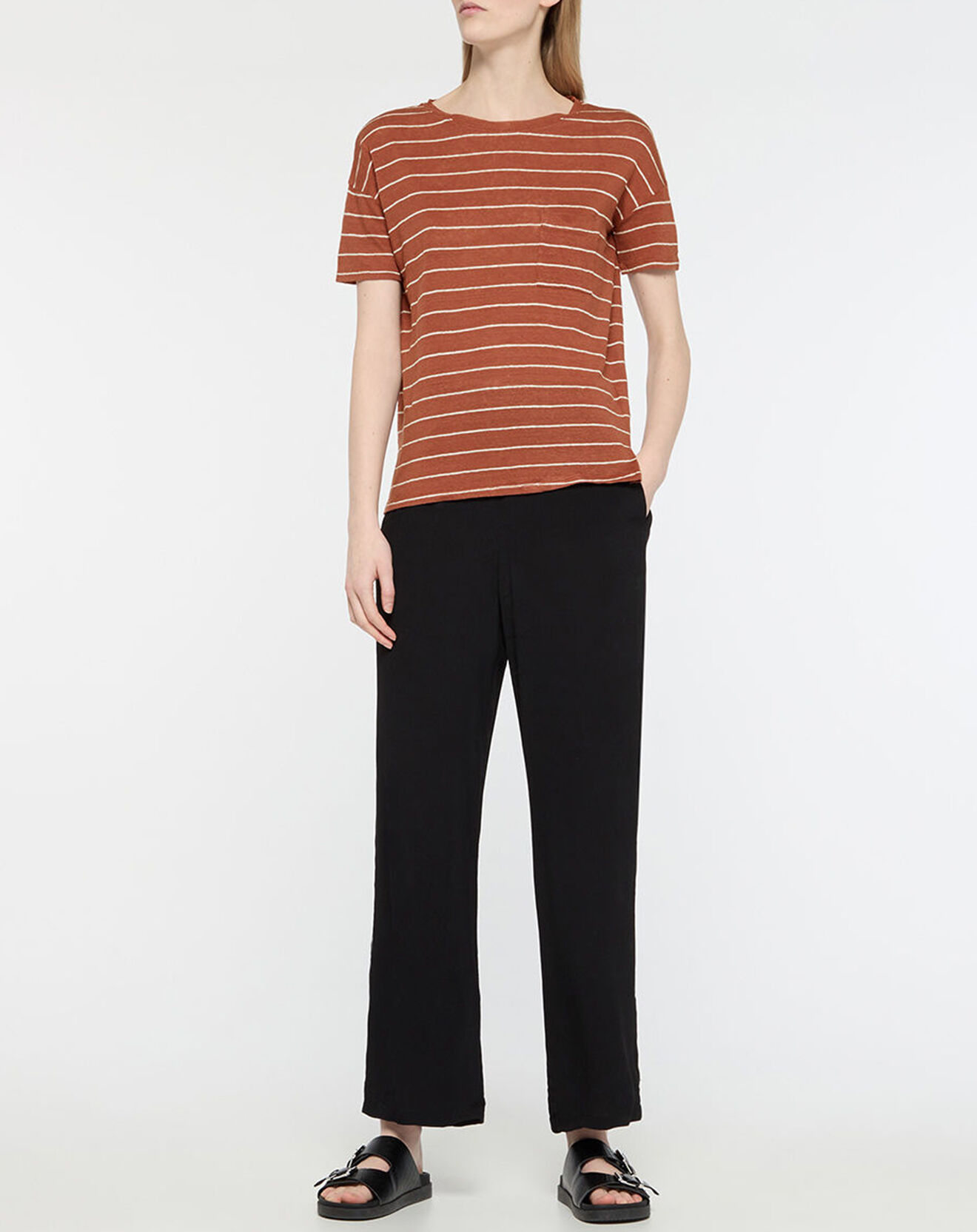 Yerse T-Shirt 100% Lin Cinthia marron