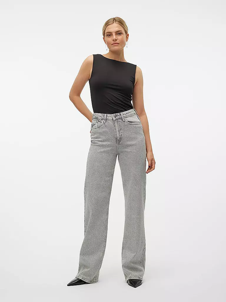 VERO MODA Jeans Wide Leg VMTESSA  grau