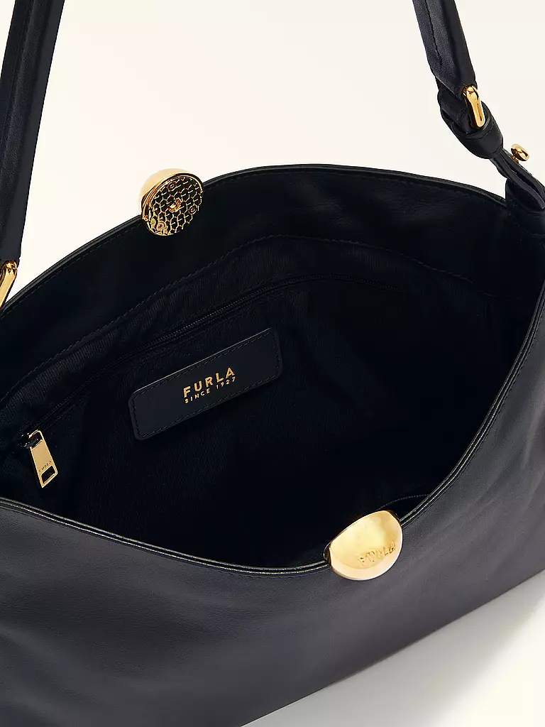 FURLA Ledertasche - Schultertasche SFERA SOFT Medium schwarz