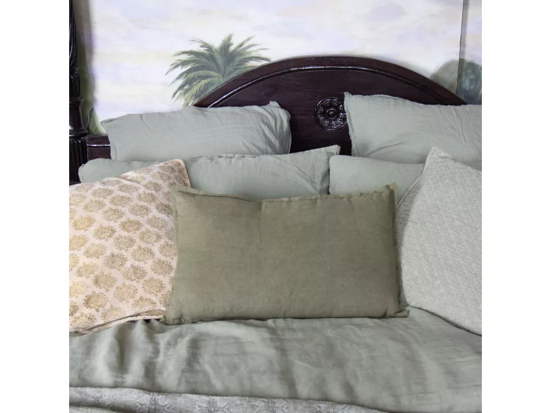 Now's Home - Coussin En Lin Vert 30x50cm Nyl