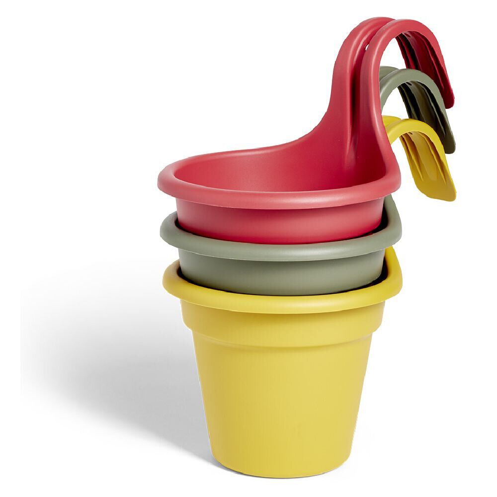 Pot à suspendre Ø18cm plastique vert kaki