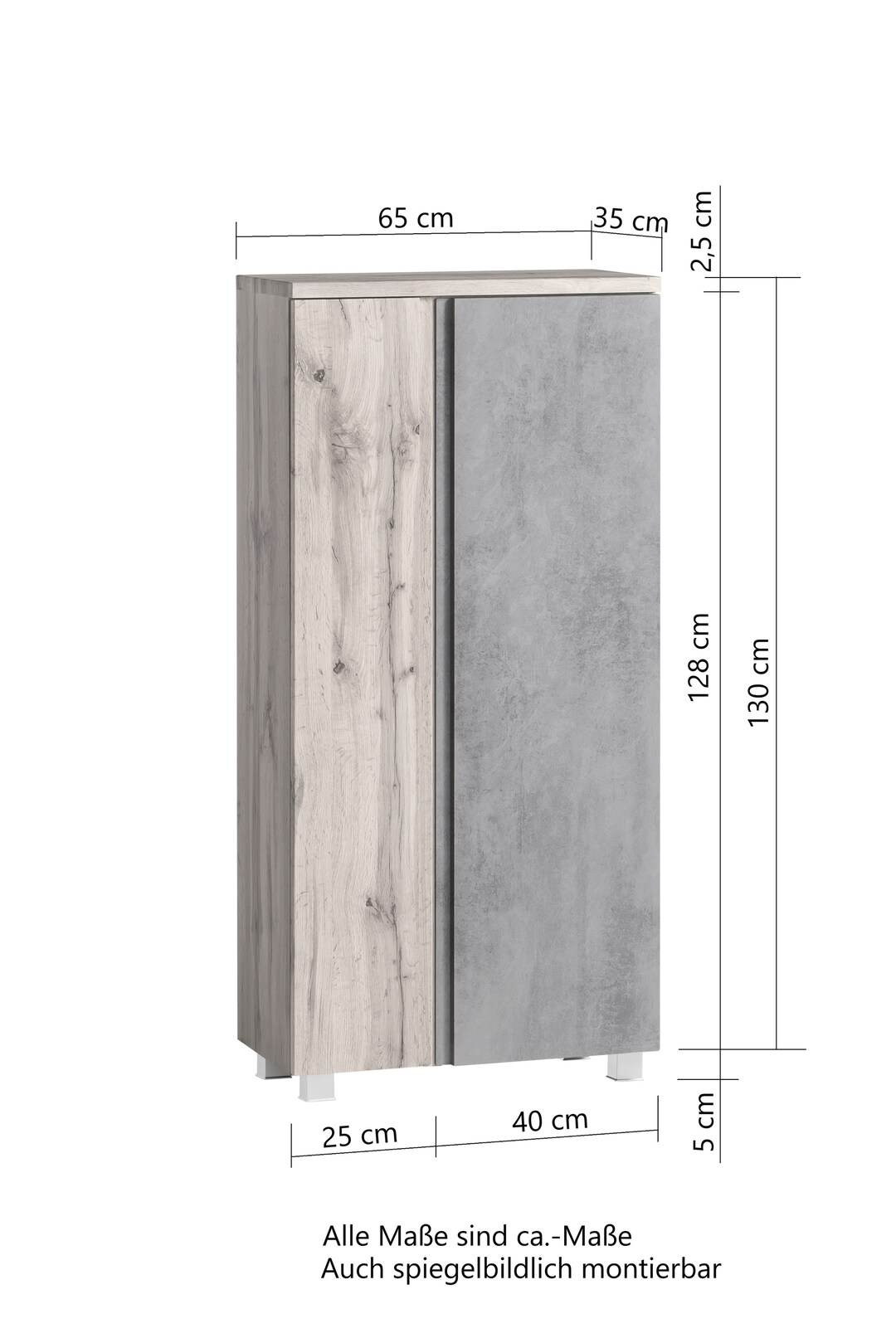 Bad-Midischrank GENT braun/grau