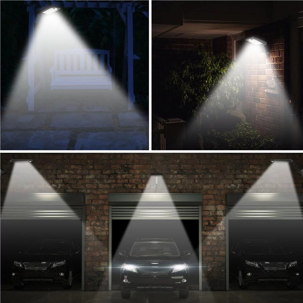 (2er Set) Solar Outdoor Lampe Wandleuchte mit Bewegungsmelder / Fernbedienung IP65 - Kaltweiss