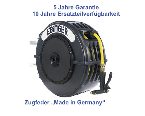Professionele slanghaspel EBINGER DR 100 – R3, met 25 m ½” PVC-slang