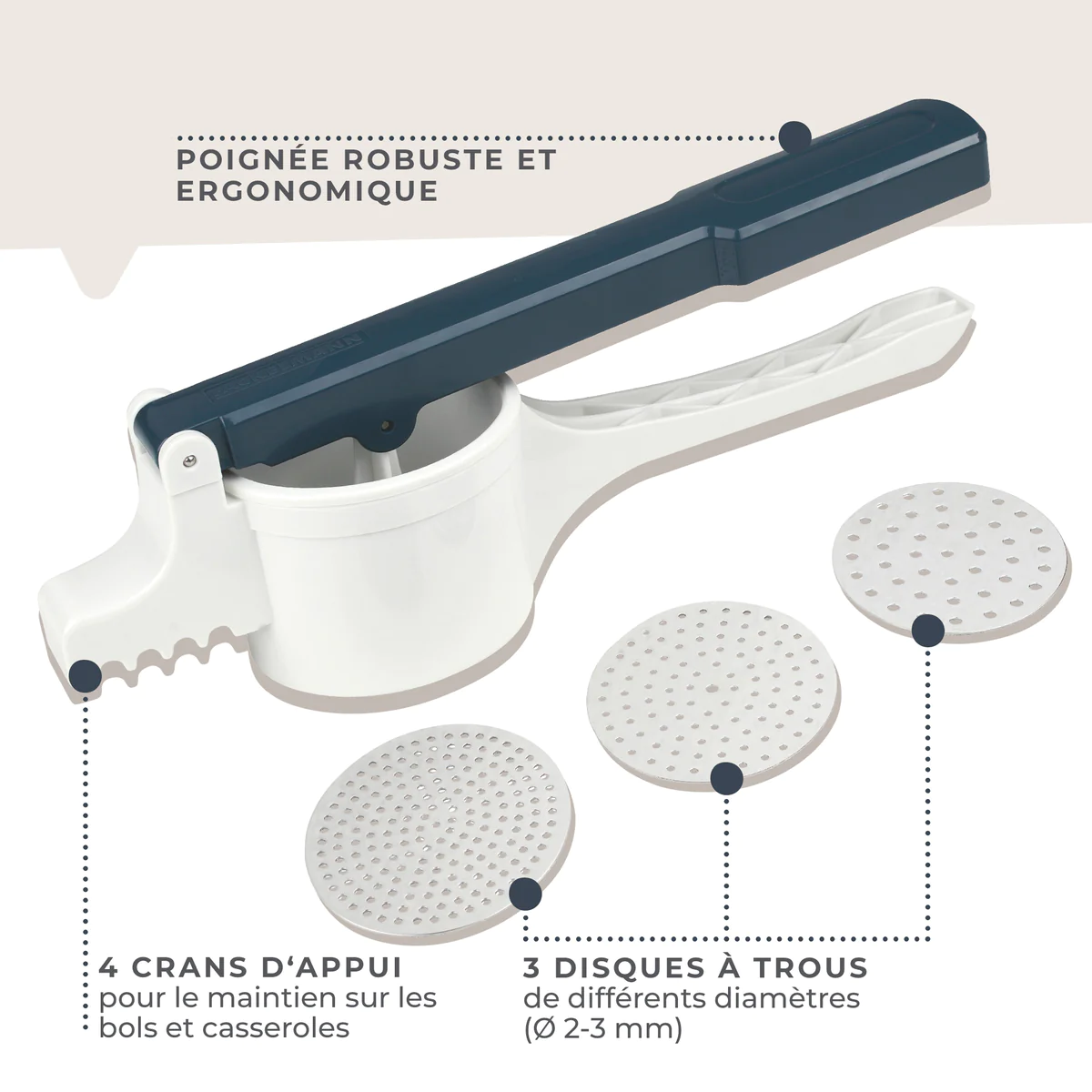 Presse purée et spaetzle manuel Easy Prepare Fackelmann