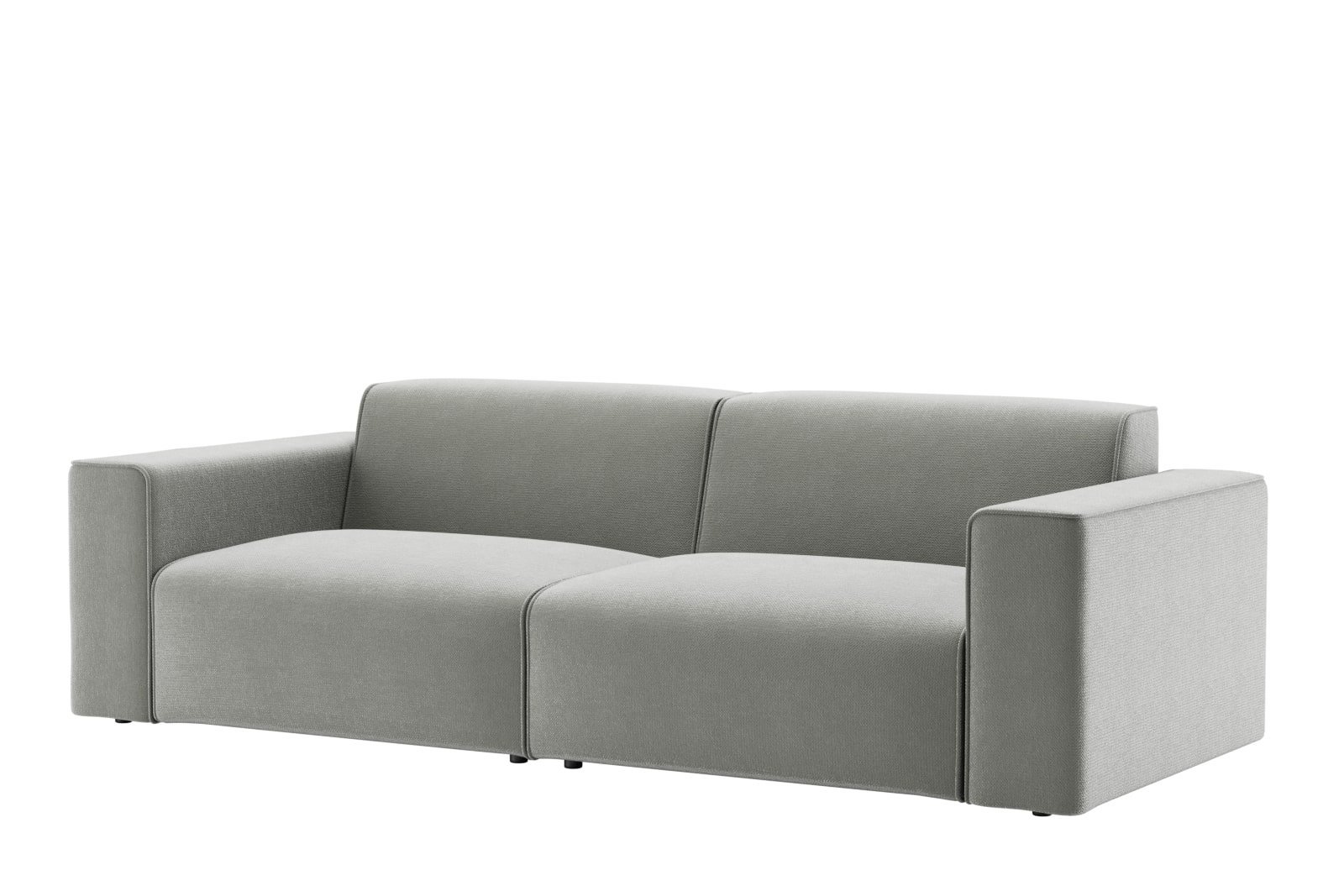 Enjoy 3-seter Tekstil Mito 180 Light Grey med sorte ben