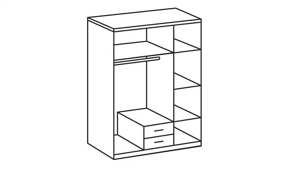 Kleiderschrank Duo 135 cm Weiß
