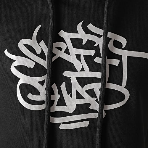 Sweat Capuche Brush Noir Réfléchissant