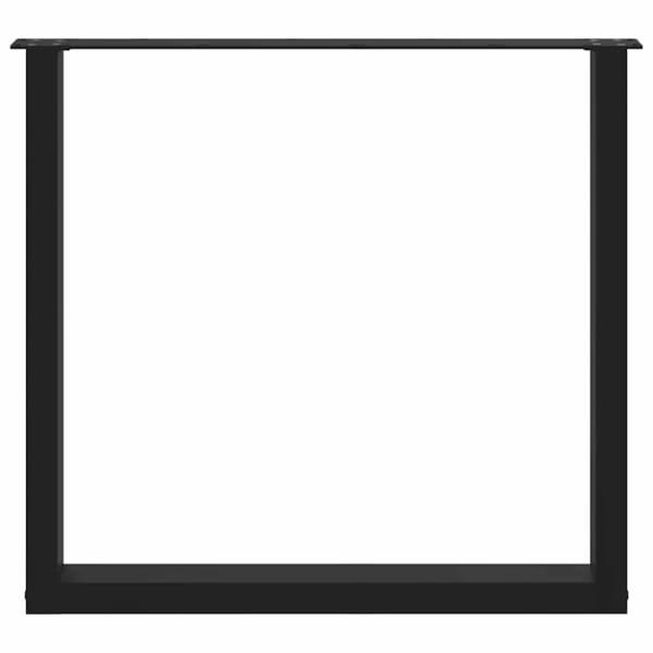 vidaXL Spisebordben U-formet 2 stk svart 80x(72-73) cm stål