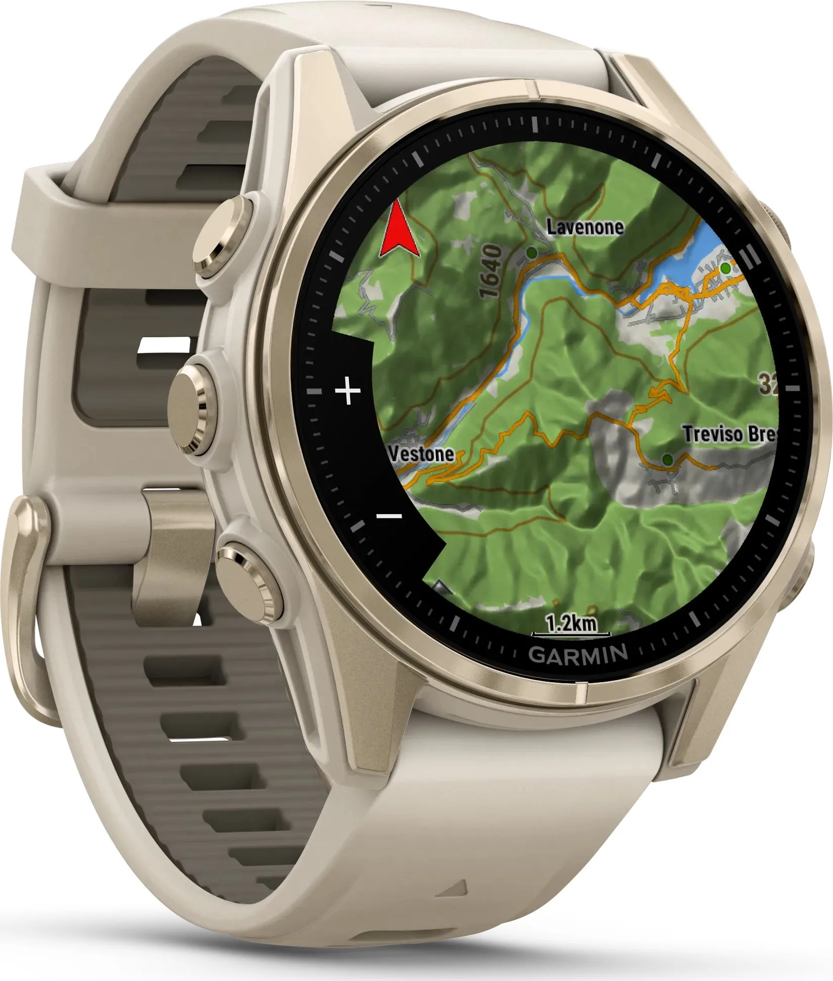 Garmin Fenix 8 Amoled 43mm, Sapphire Soft Gold - Fog Grey/Sandstone Silicone Strap