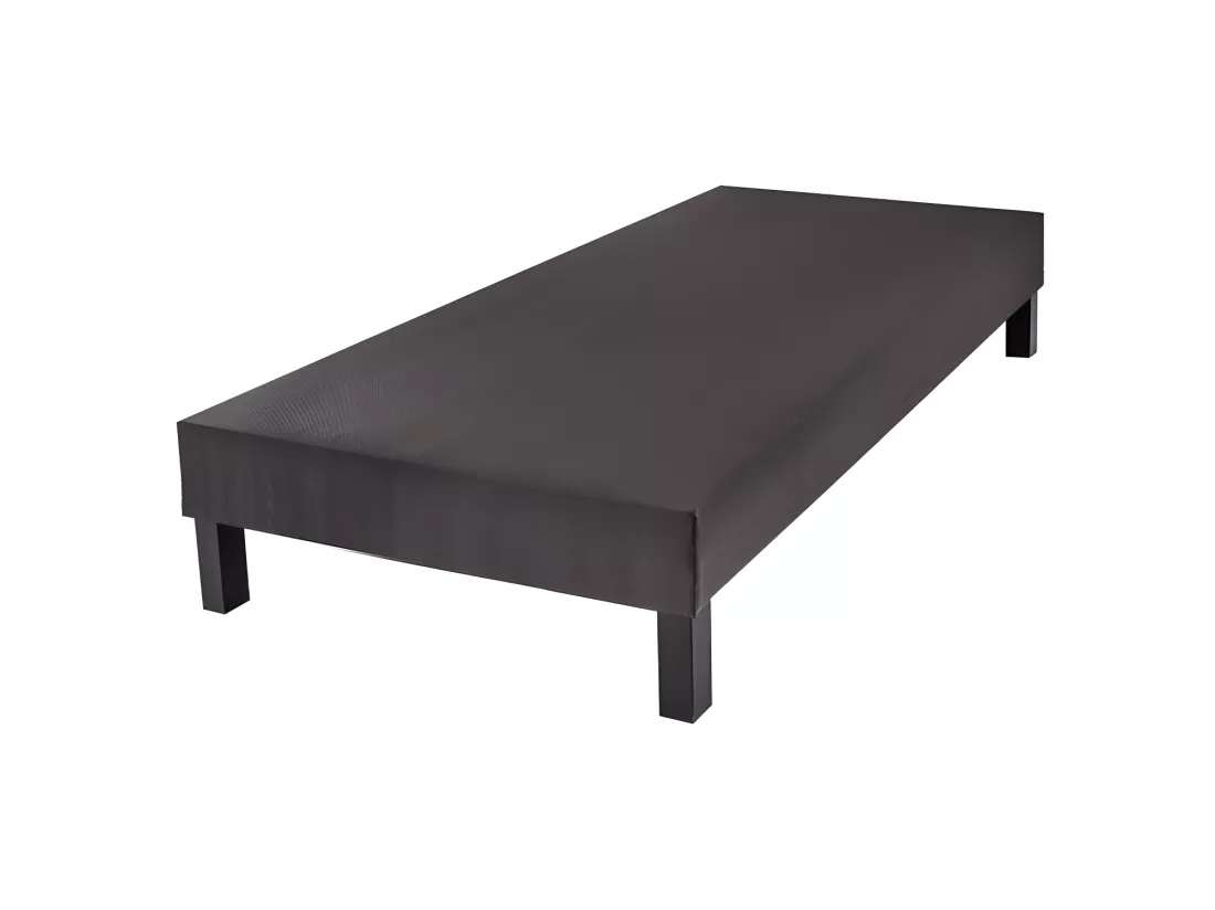 BELLECOUR LITERIE | Sommier tapissier CONSTANTINE 90x190 cm | Epaisseur 18 cm | Gris anthracite (pieds non inclus)
