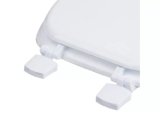 Abattant WC coloris Blanc en Bois MDF -Dimensions : 43 x 37 x 3.5 cm