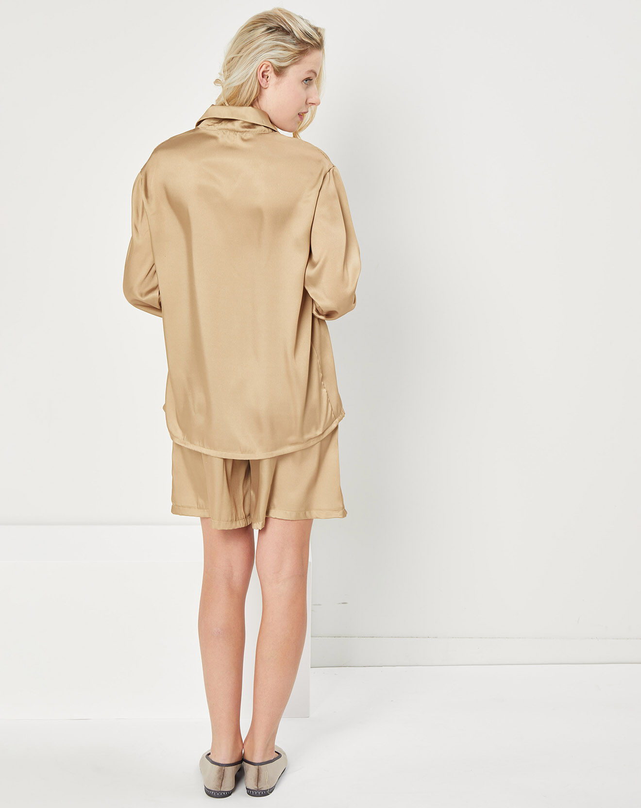Quartier Latin Pyjama satiné Jeanne camel