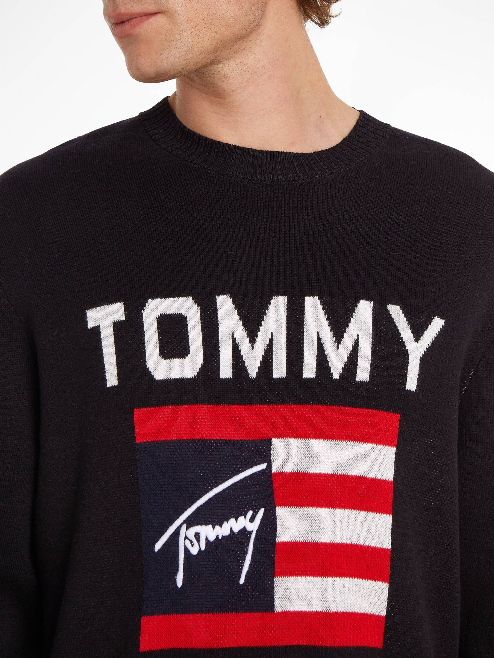 Tommy Jeans| Herren Sweatshirt ATHLETIC FLAG SWEATER Relaxed Fit