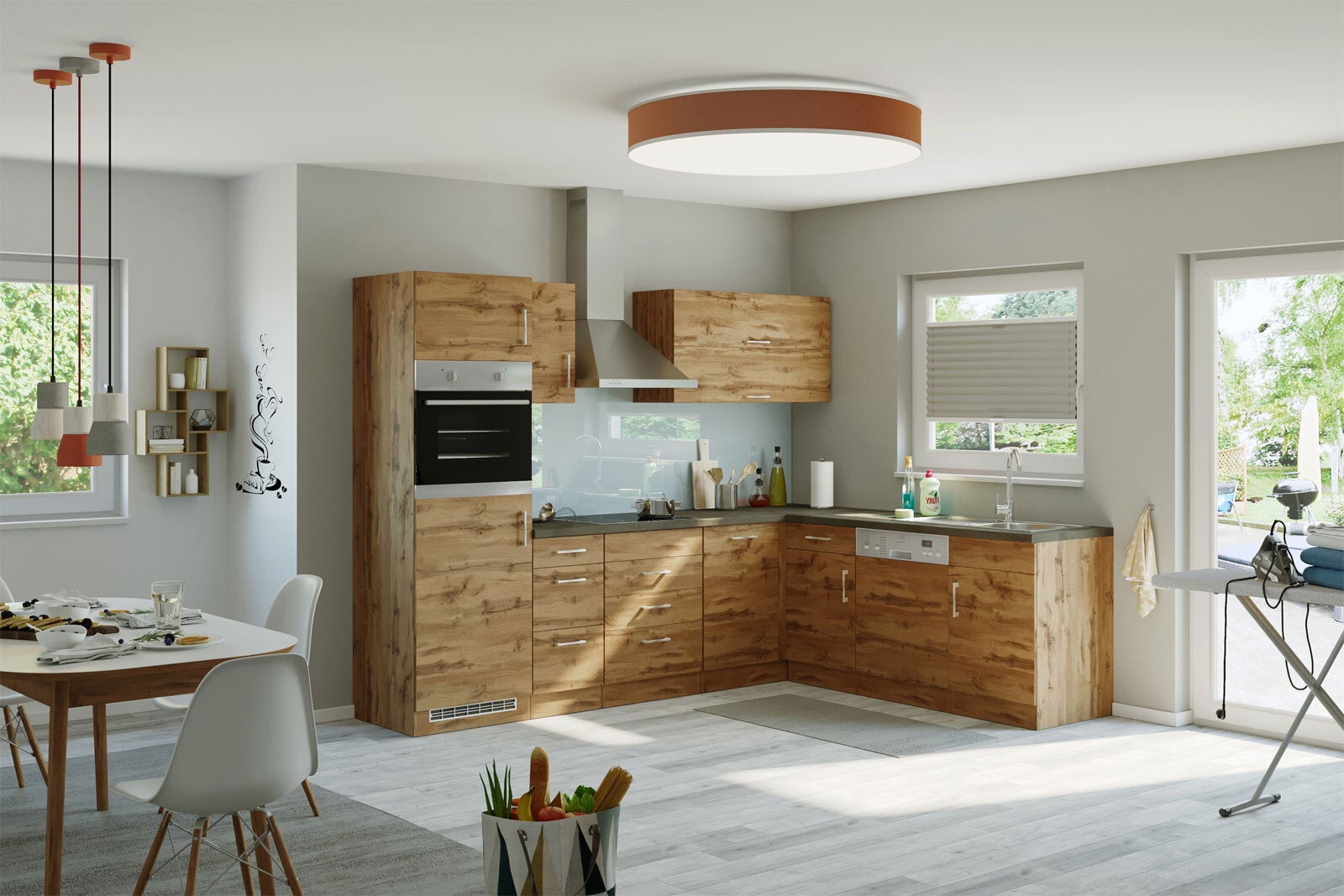 Winkelzeile ODENSE Wotan-Eiche Dekor ca. B 210x270xH200xT60 cm