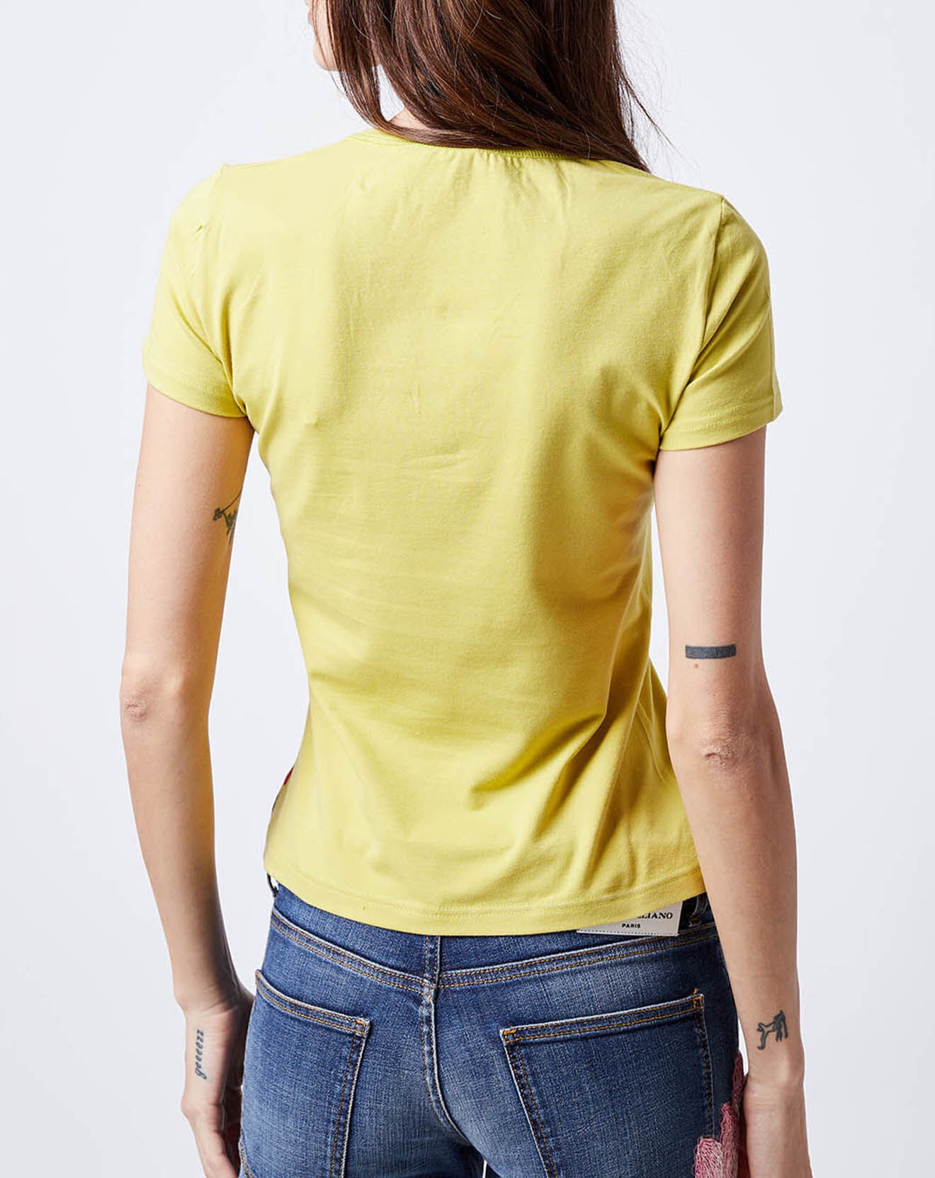 John Galliano T-Shirt imprimé drapeau jaune