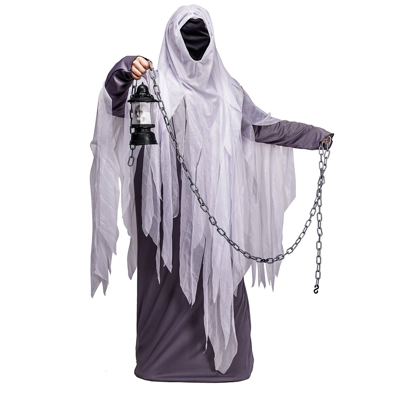 (175-185cm) Fasnachts Erwachsenen Kostüm Geist Verkleidung für Motto Partys / Halloween - Grau