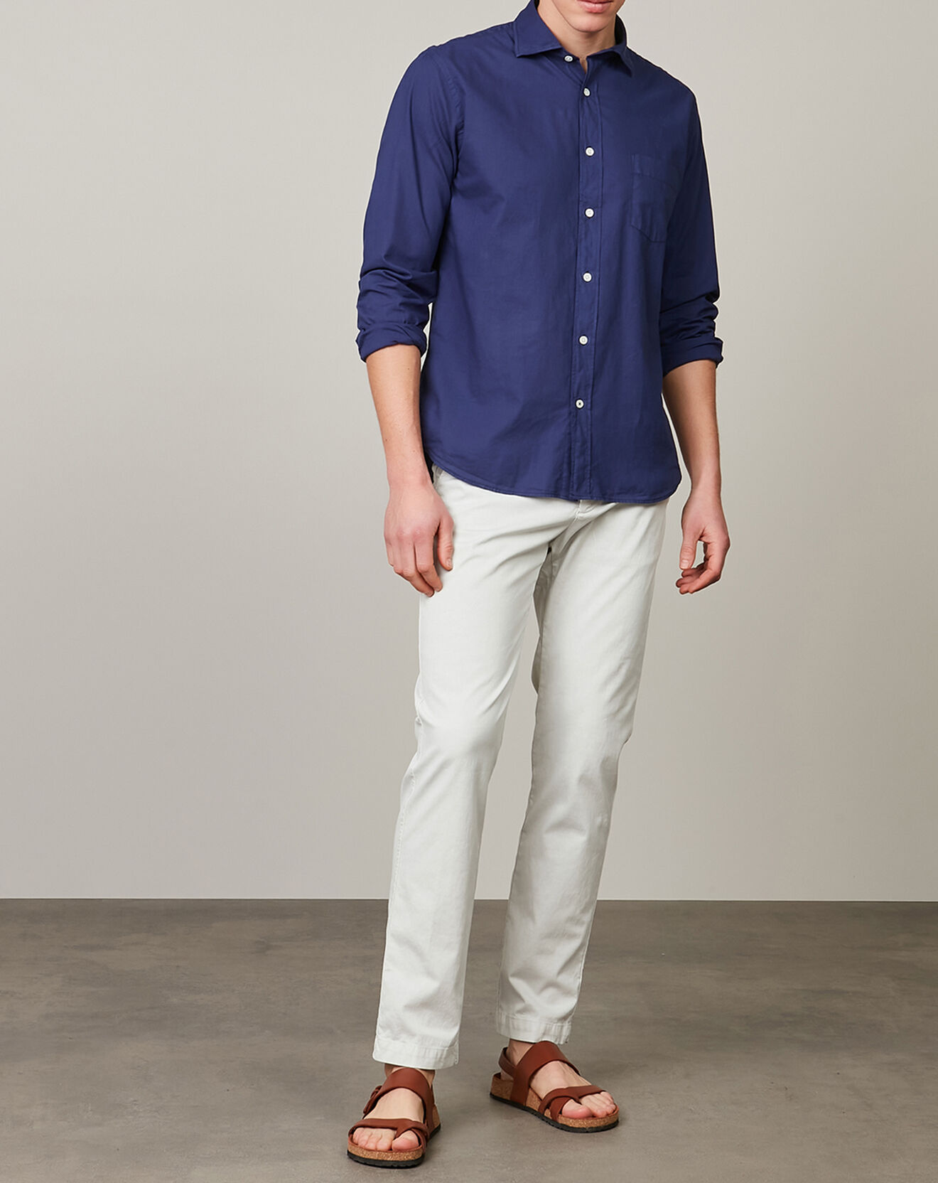 Hartford Chemise regular Paul Pat indigo