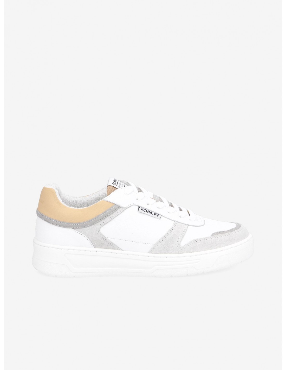 schmoove Baskets de ville homme smatch sneaker cuir blanc/gris/beige