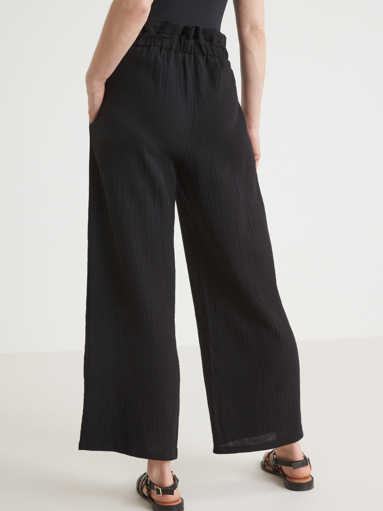 Pantalon ample en gaze de coton